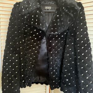 Berek Black real Rex rabbit fur jacket.
